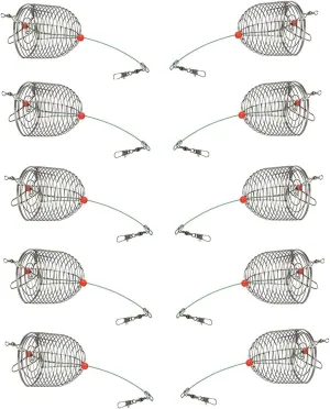 10Pcs/Pk Carp Fishing Bait Trap Cage Feeder Basket Holder Coarse Lure Feeder Carp Fishing Tackle Kit,Size L/M/S Available