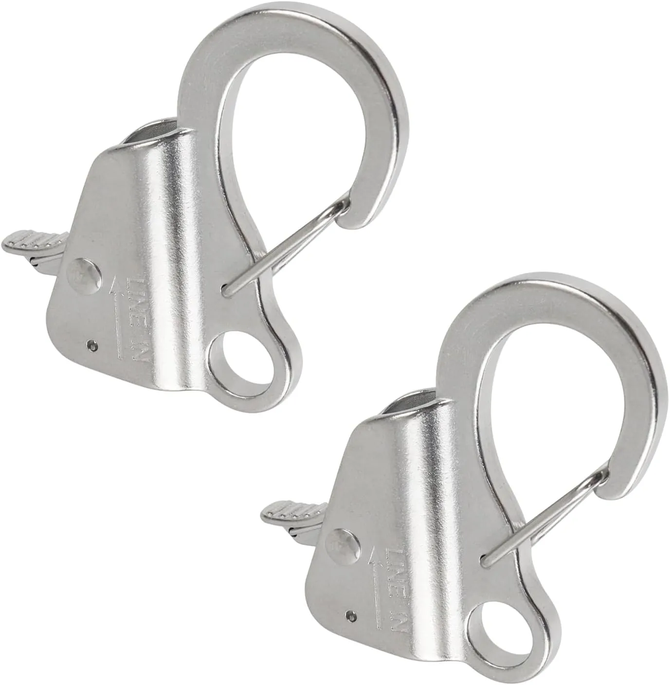 2Pcs Boat Anchor Hook Sliding Hook,Stainless Steel Boat Anchor Hook Clips for 3/8",270 grams/pc,Silver
