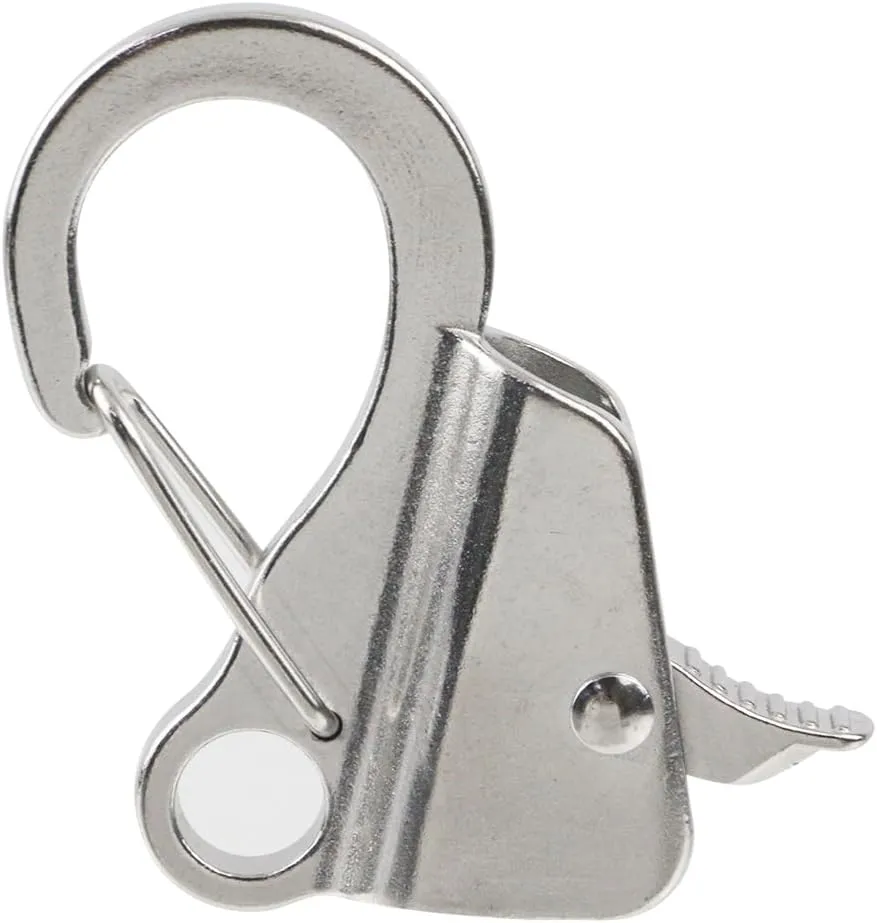 2Pcs Boat Anchor Hook Sliding Hook,Stainless Steel Boat Anchor Hook Clips for 3/8",270 grams/pc,Silver