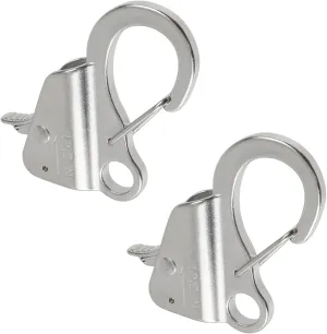 2Pcs Boat Anchor Hook Sliding Hook,Stainless Steel Boat Anchor Hook Clips for 3/8",270 grams/pc,Silver