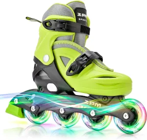 2PM SPORTS Inline Skates with Light Up Wheels, Roller Skates Blades for Boys Girls Kids Ages 5-8 8-12 4-6 6-12, Size Adjustable Beginner Blades Roller Skates for Youth Women Beginner Friendly