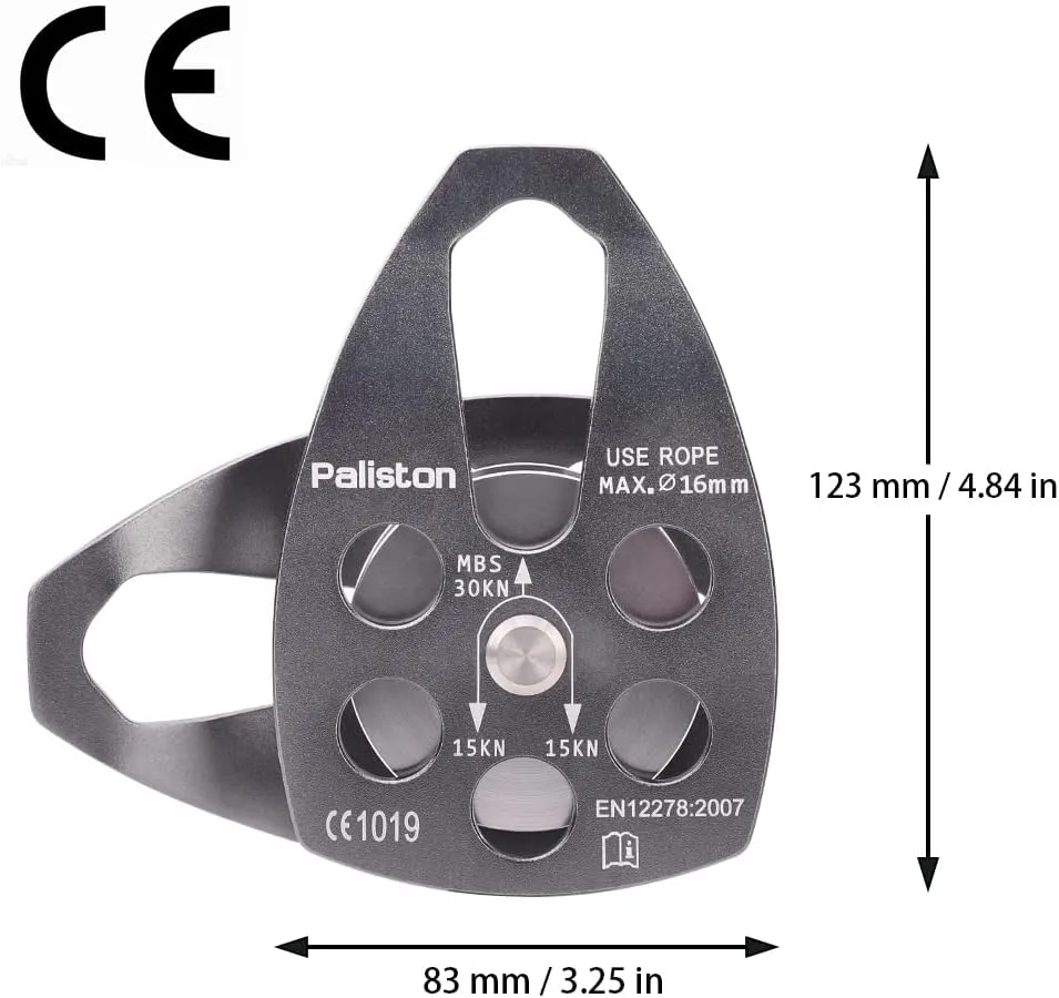 30kN Climbing Pulley with Ball Bearing for Rock Climbing Arborist