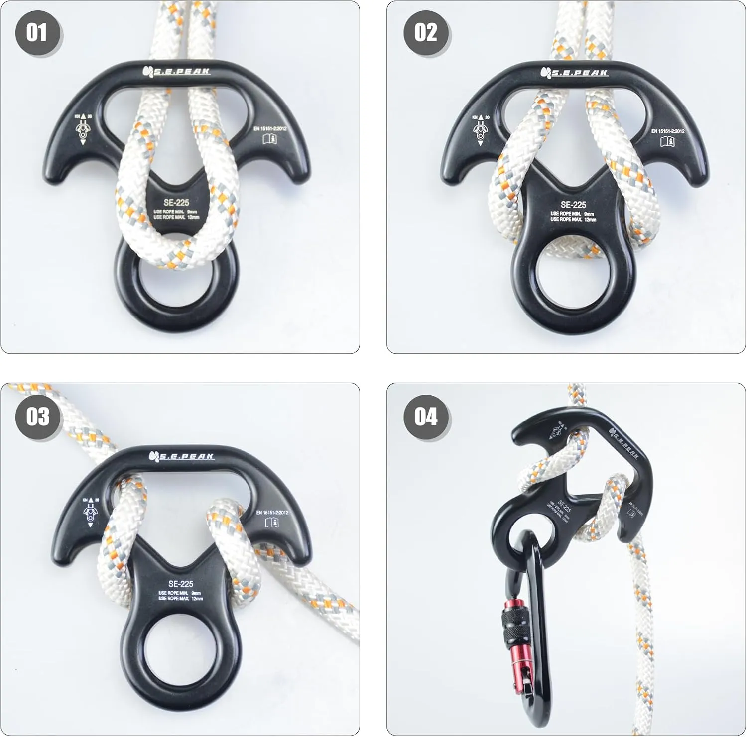 30kN/35kN/40kN Rescue Figure 8 Descender Climbing Gear Downhill Equipment Rigging Plate Rappeling Device for Rock Climbing/Aluminum Alloy