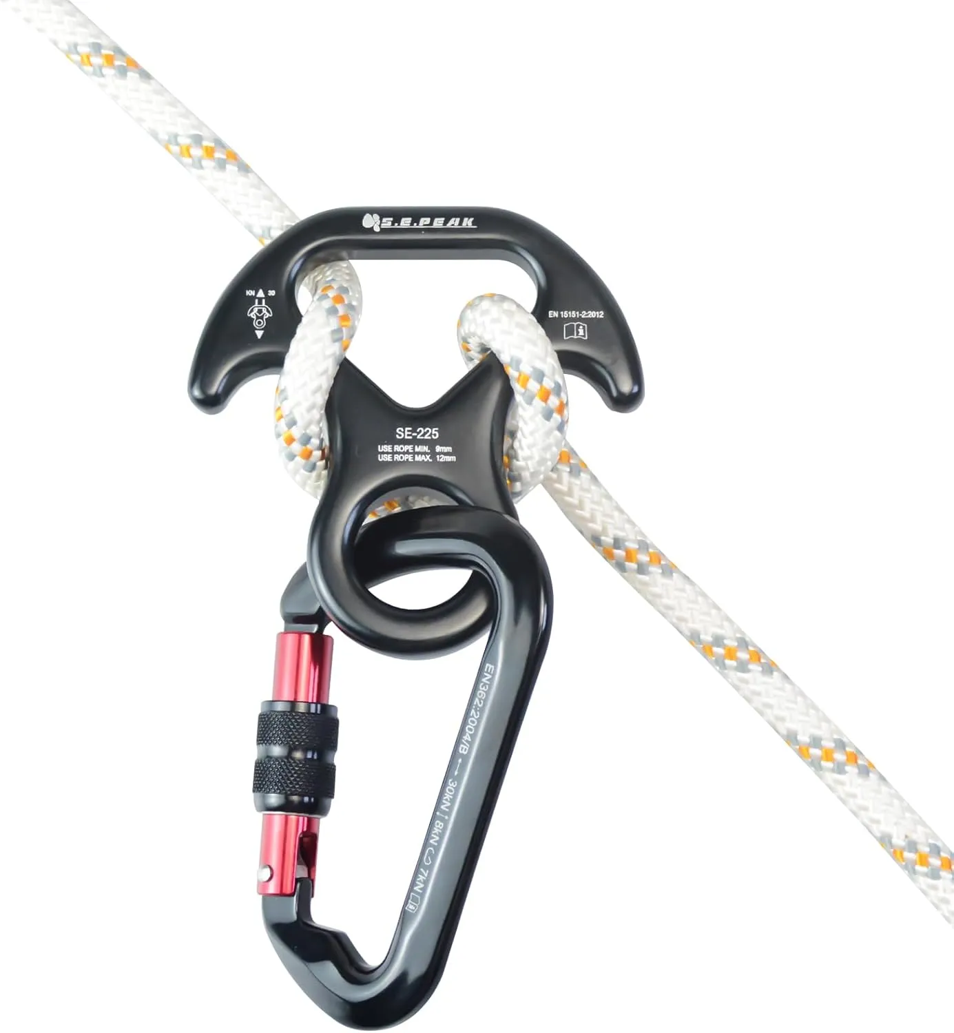 30kN/35kN/40kN Rescue Figure 8 Descender Climbing Gear Downhill Equipment Rigging Plate Rappeling Device for Rock Climbing/Aluminum Alloy