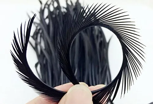 5''-9.5'' Feathers Fly Tying Materials for stonefly Nymph Split Tails& Down Wings 50pcs/Pack (Black)
