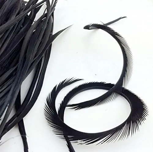 5''-9.5'' Feathers Fly Tying Materials for stonefly Nymph Split Tails& Down Wings 50pcs/Pack (Black)