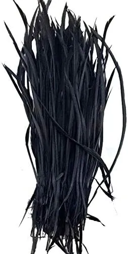 5''-9.5'' Feathers Fly Tying Materials for stonefly Nymph Split Tails& Down Wings 50pcs/Pack (Black)