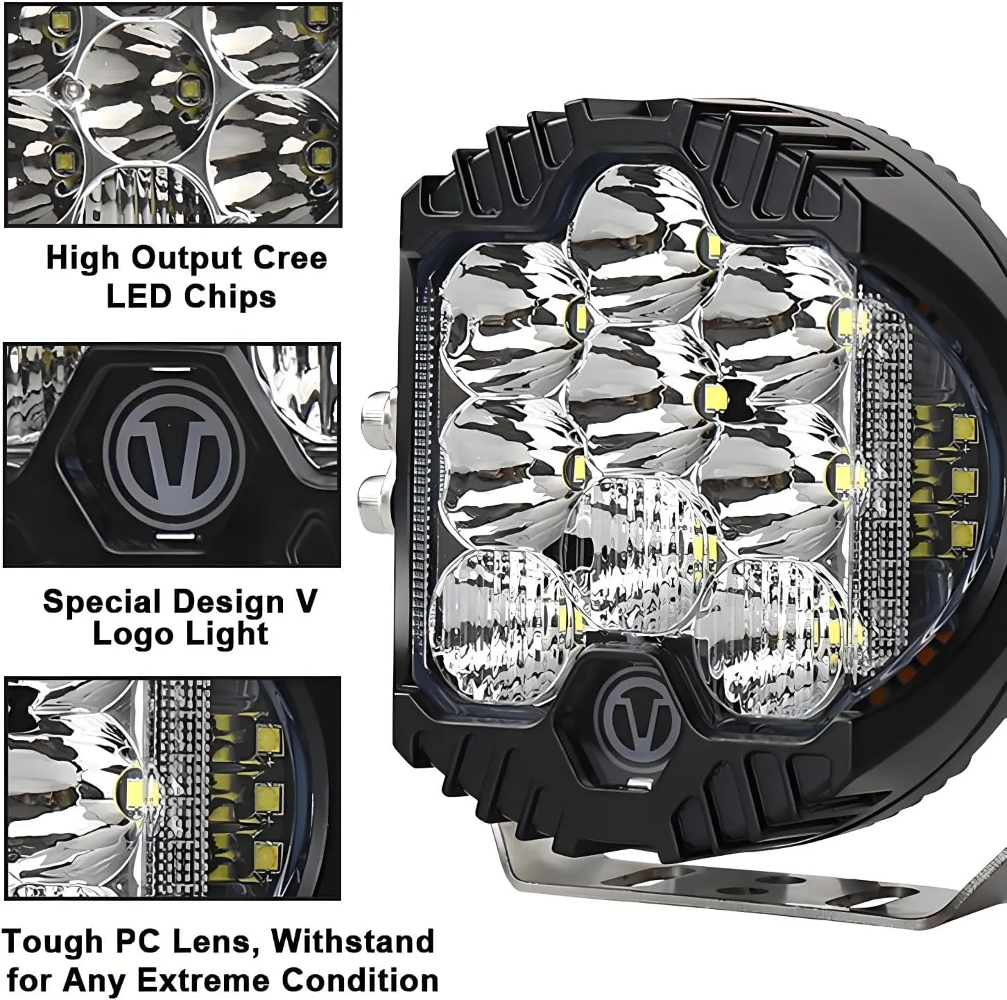 7 inch 90W LED Driving Light Compatible with Wrangler Off Road Vehicle ATV UTV Car Lighting Trucks Pickup F150 Work Light, Pack of 1