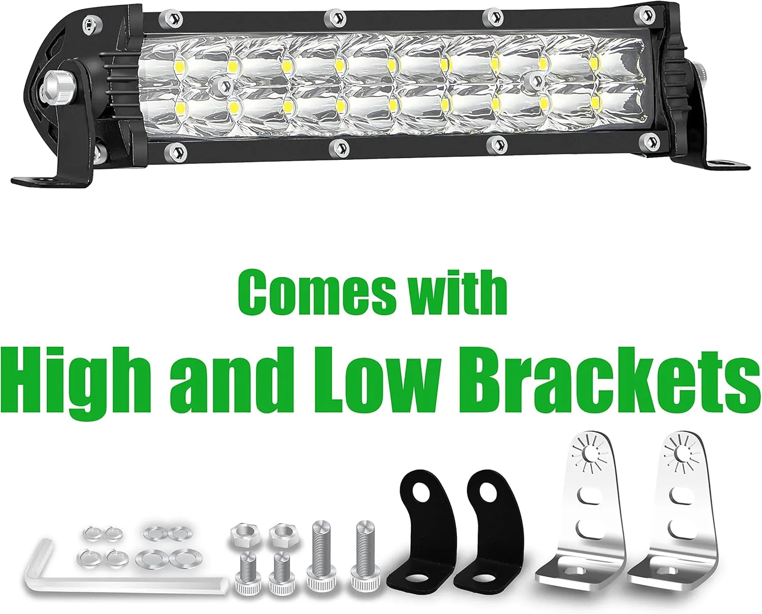 7 Inch Slim LED Light Bar for Truck Tractor, Small LED Pods Off Road Driving Auxiliary Fog Lights 60W 6000lm, Waterproof Flood Work Light Bar for ATV UTV RZR RC RV Lawn Mower Golf Cart E-Bike