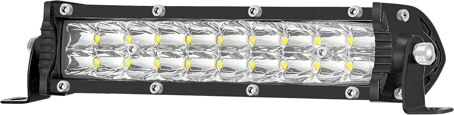 7 Inch Slim LED Light Bar for Truck Tractor, Small LED Pods Off Road Driving Auxiliary Fog Lights 60W 6000lm, Waterproof Flood Work Light Bar for ATV UTV RZR RC RV Lawn Mower Golf Cart E-Bike