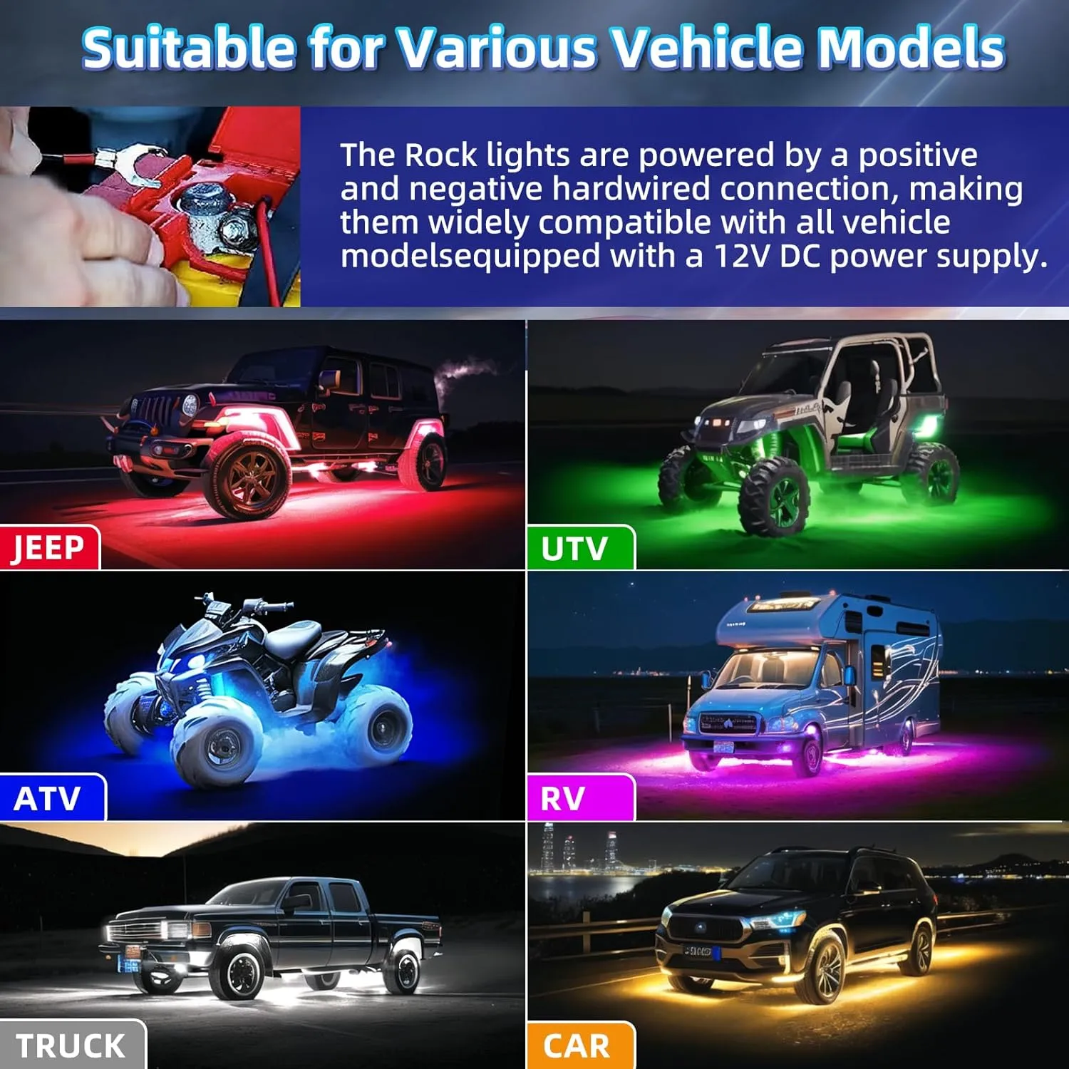 8Pods Metal RGB LED Rock Lights with APP/RF Remote Control, Multicolor Waterproof Vehicle Underglow Lights with Dual Zone Music Mode Underbody Light 12V for Truck Jeep Golf Cart Offroad Pickup UTV ATV