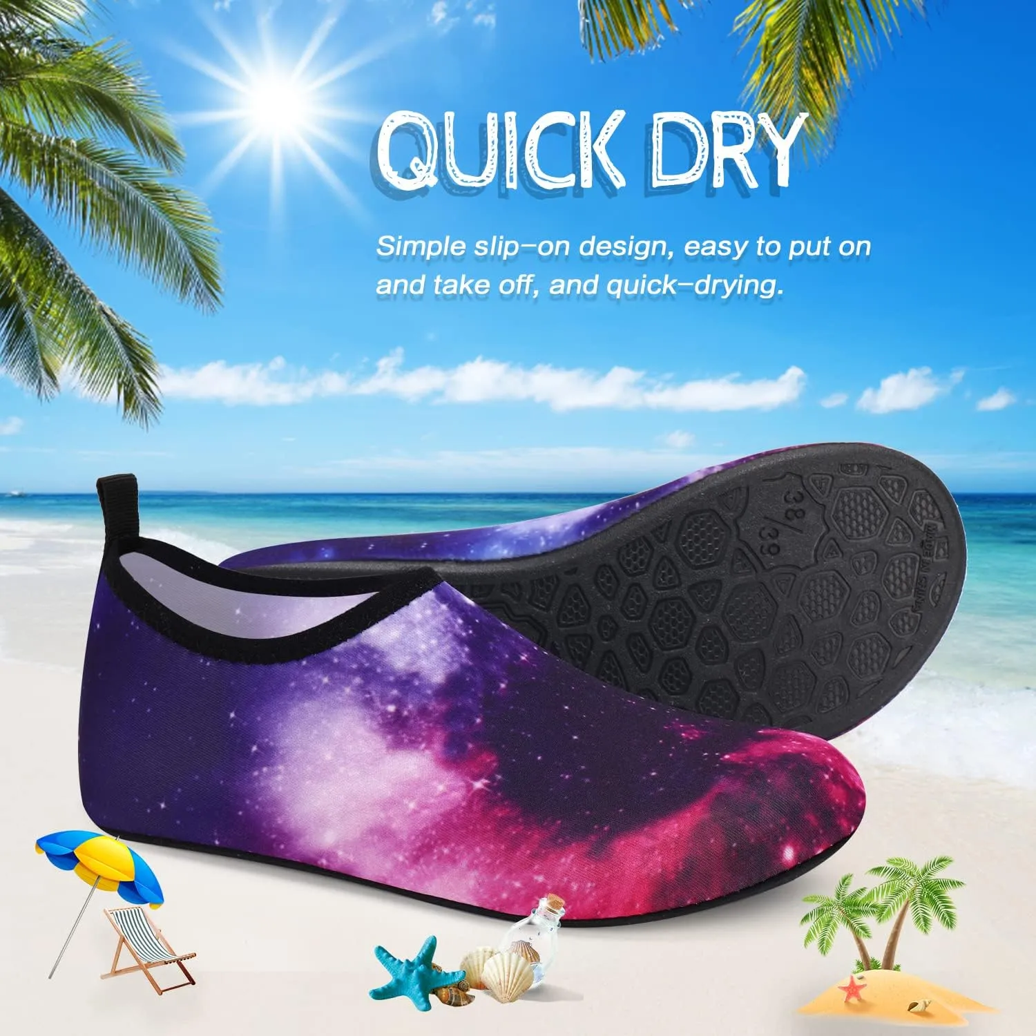 ANLUKE Water Shoes Barefoot Aqua Yoga Socks Quick-Dry Beach Swim Surf Shoes for Women Men
