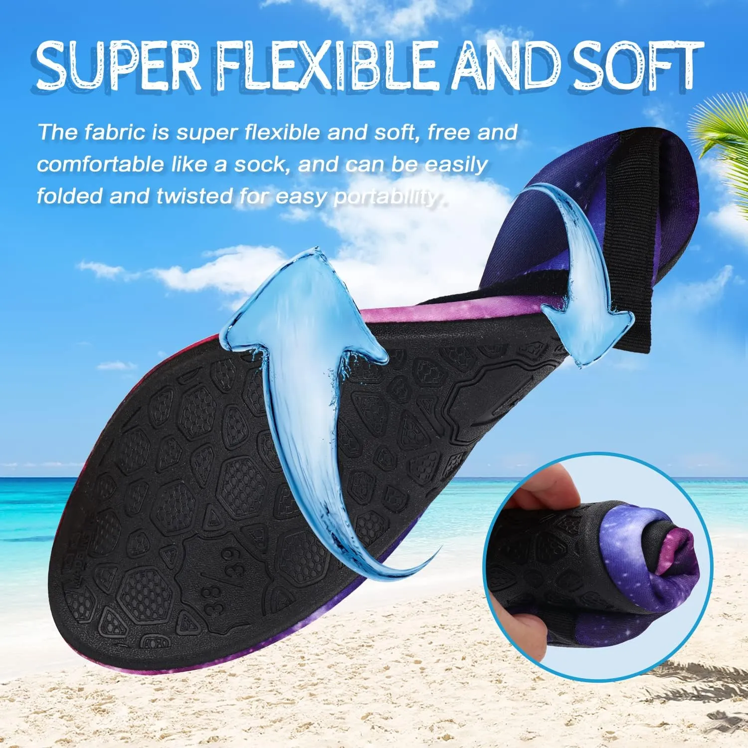 ANLUKE Water Shoes Barefoot Aqua Yoga Socks Quick-Dry Beach Swim Surf Shoes for Women Men