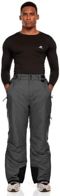 Arctic Quest Mens Snow Ski Waterproof Softshell Snowboard Pants Outdoor Hiking Zipper Bottom Windproof Warm Snow Pants