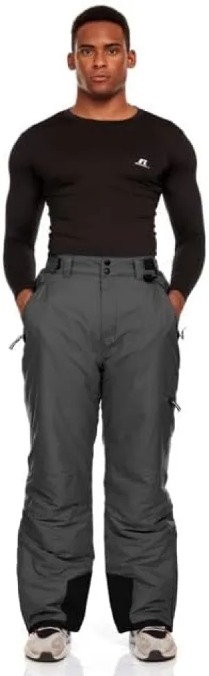Arctic Quest Mens Snow Ski Waterproof Softshell Snowboard Pants Outdoor Hiking Zipper Bottom Windproof Warm Snow Pants