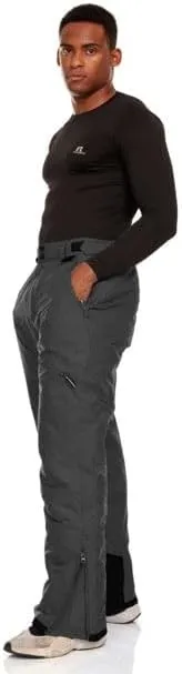 Arctic Quest Mens Snow Ski Waterproof Softshell Snowboard Pants Outdoor Hiking Zipper Bottom Windproof Warm Snow Pants