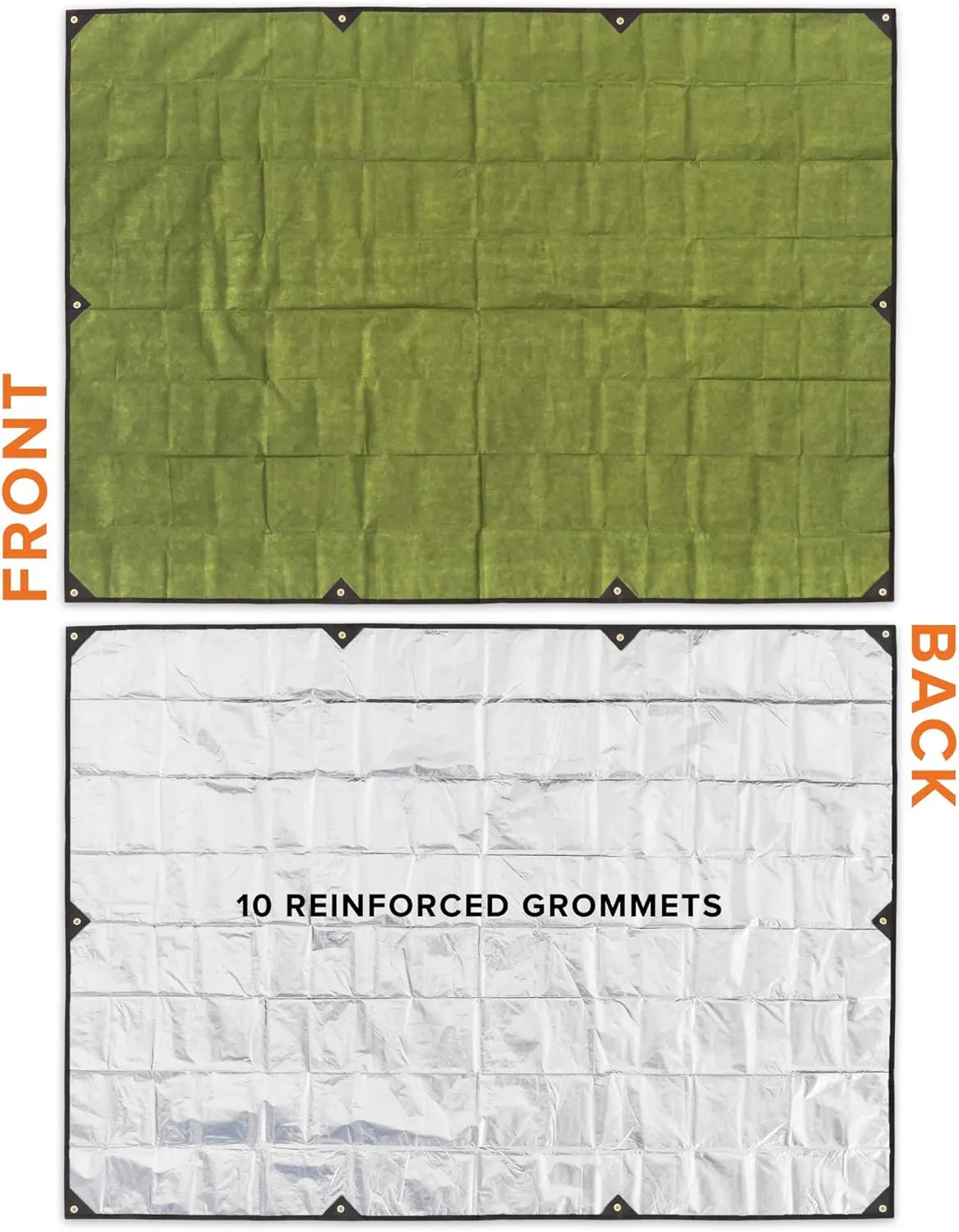 Arcturus XL Heavy Duty Survival Blanket  Insulated Reflective Thermal Camping Tarp - 8.5 FT x 12 FT (Olive Green)