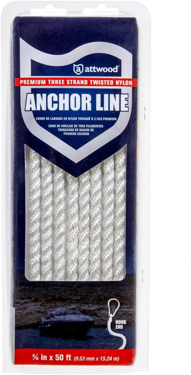 Attwood Nylon Twisted Anchor Line with Thimble