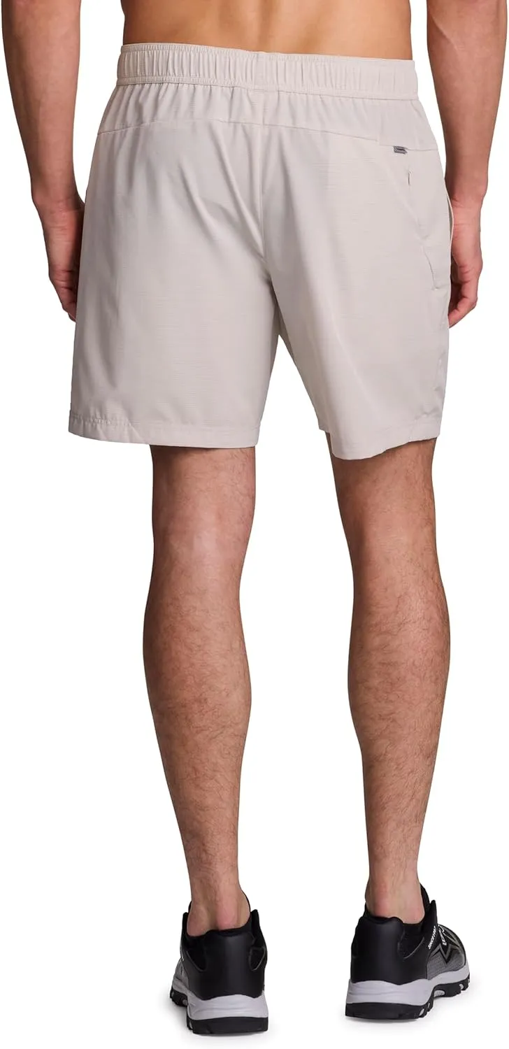 Avalanche Men's Hiking Short 7" Lightweight Woven Shorts with Pockets Elastic Waist Breathable Quick Dry Shorts for Workouts