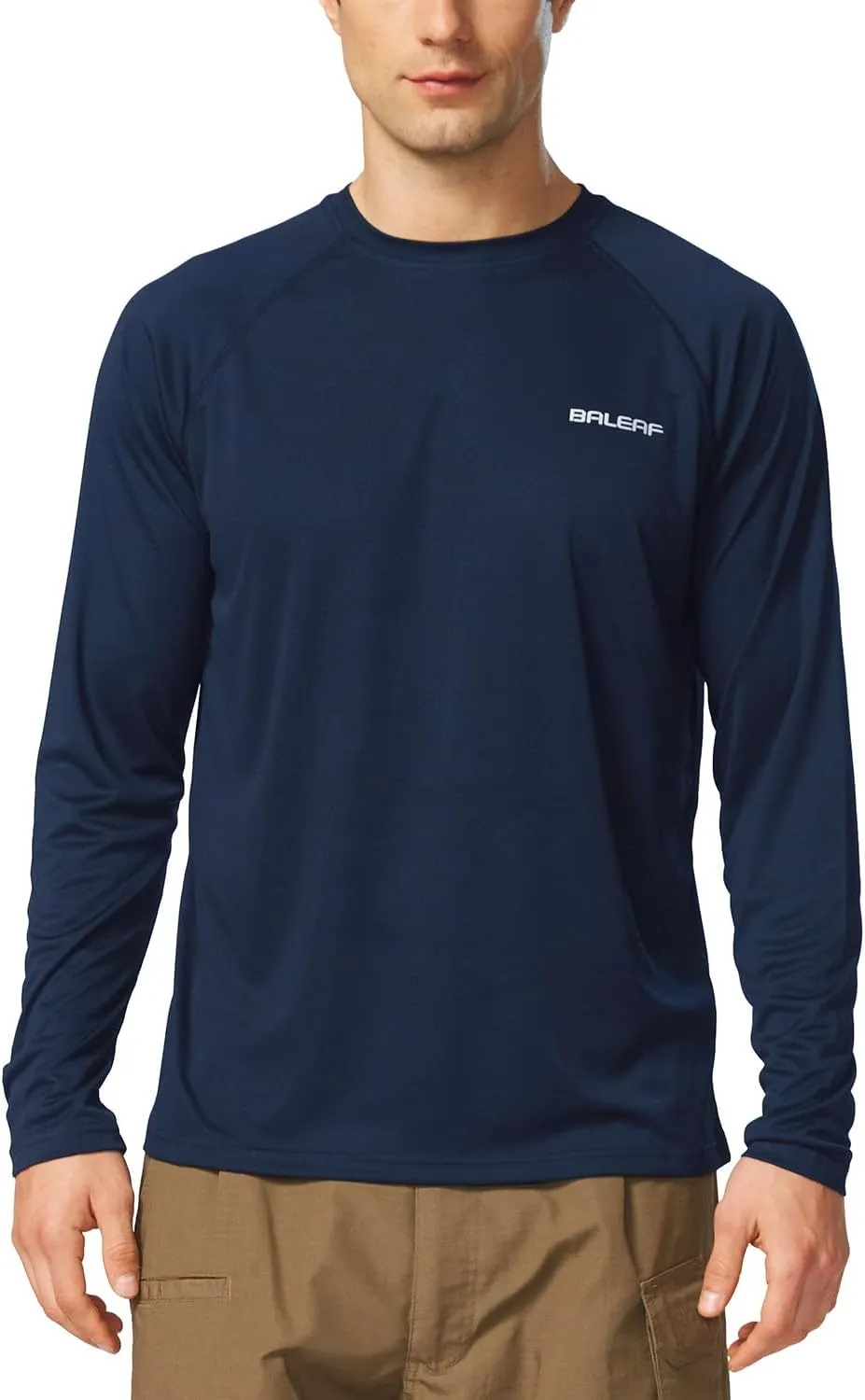 baleaf Men's Sun Protection Shirts UV SPF UPF 50  Long Sleeve Rash Guard Fishing Running Quick Dry Lightweight