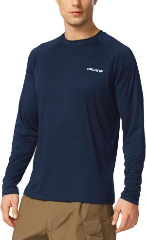 baleaf Men's Sun Protection Shirts UV SPF UPF 50  Long Sleeve Rash Guard Fishing Running Quick Dry Lightweight