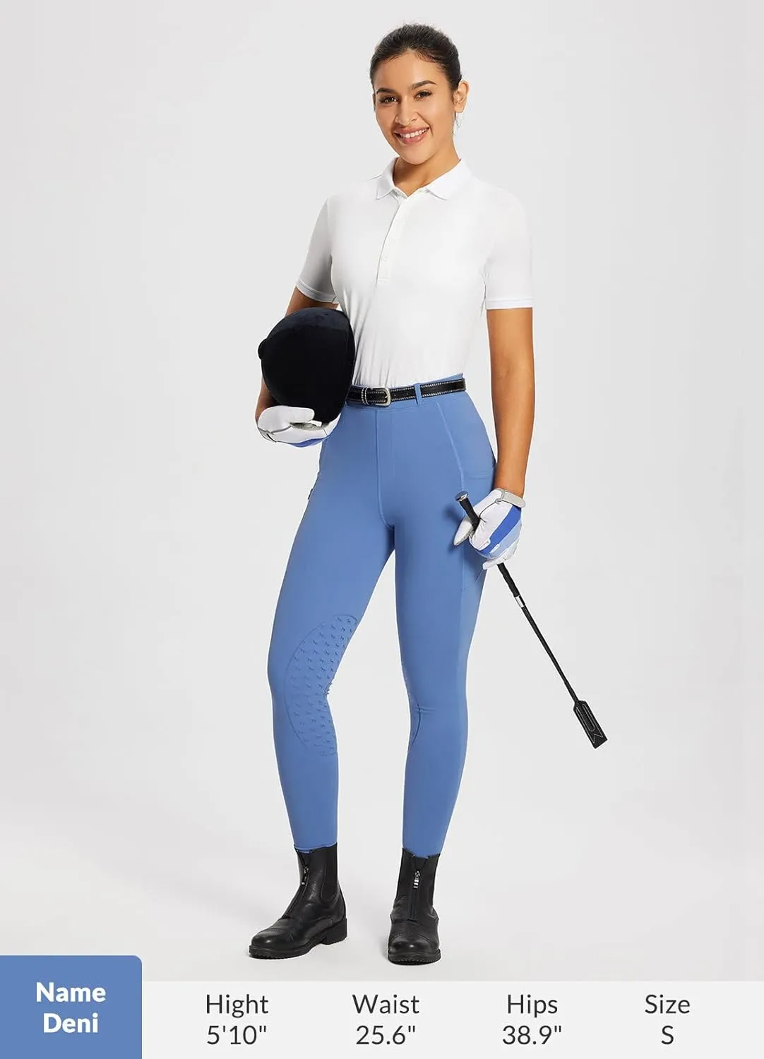 baleaf Women's Riding Pants Equestrian Breeches Knee-Patch Horse Riding Tights Horseback Belt Loops Pockets UPF50 