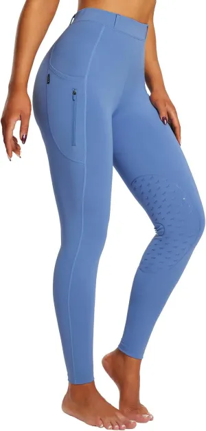baleaf Women's Riding Pants Equestrian Breeches Knee-Patch Horse Riding Tights Horseback Belt Loops Pockets UPF50 