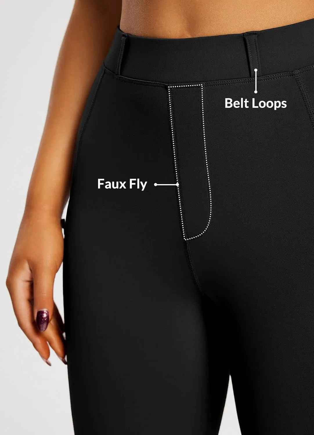 baleaf Women's Riding Pants Equestrian Breeches Knee-Patch Horse Riding Tights Horseback Belt Loops Pockets UPF50 
