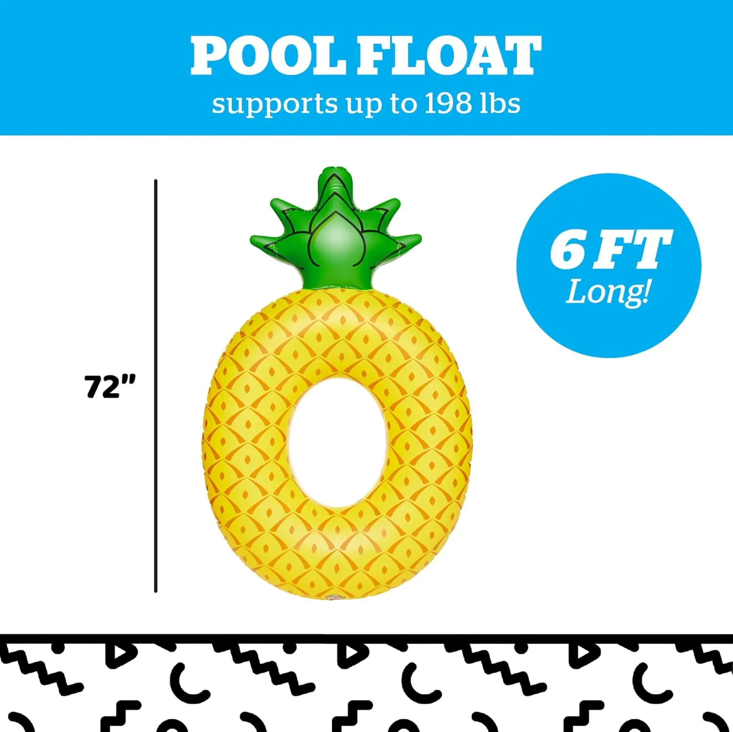 BigMouth Inc. Pool Float, 4' Wide, Inflatable Floatie Tube, Blow Up Swim Ring, Outdoor Summer Pool Party Water Toy