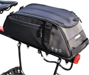 Bike Rack Bag, Reflective Waterproof Bike Bags for Bicycles Rear Rack, 8L Bike Trunk Bag with Multi-Pocket, Bike Backpack with Shoulder Strap for Outdoor Cycling, Commuting
