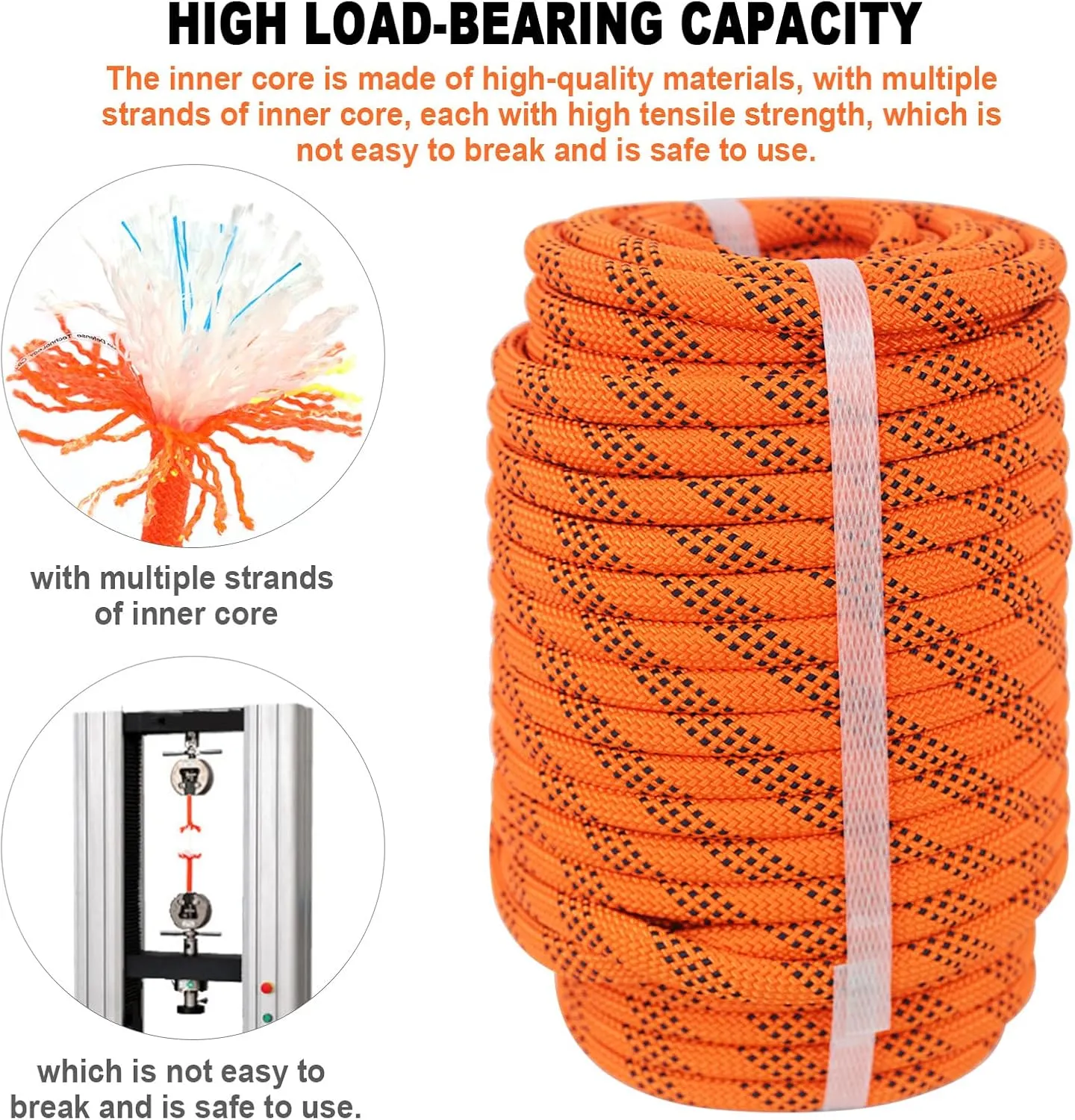 Braided Polyester Arborist Rigging Rope (3/8 inch x 150 feet), High Strength Arborist Rigging Rope for Outdoor Rock Climbing, Mountain Climbing, Hiking, etc