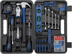 CARTMAN Tool Set General Hand Tool Kit with Plastic Toolbox Storage Case Automotive Wrench Sets Blue