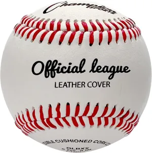 Champion Sports Leather Baseball Set: Dozen Indoor / Outdoor Genuine Leather Official League Baseballs for Practice Training or Real Game - OLBXX Pack of 12