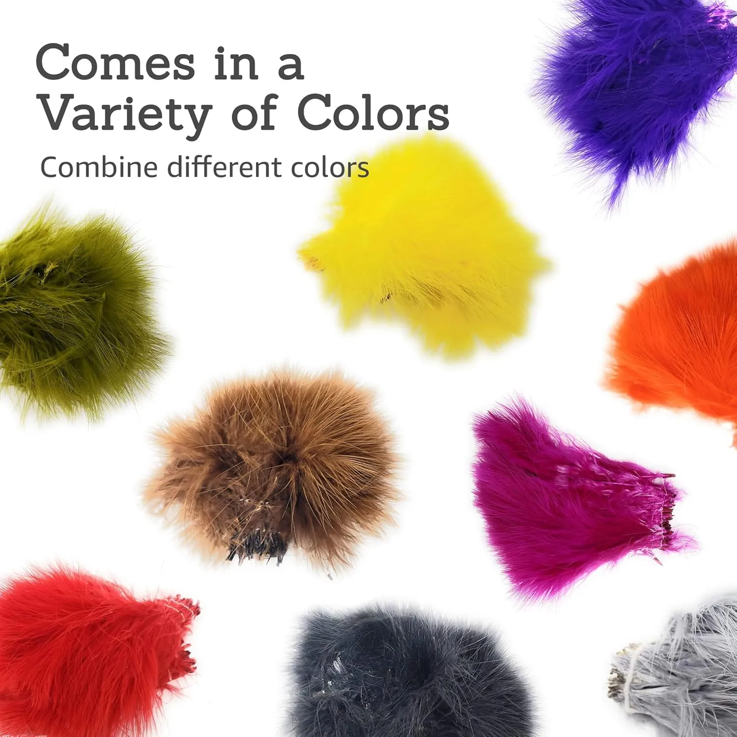 Creative Angler Strung Marabou Bird Feathers for Tying Fly Fishing Flies - Fly Tying Accessories - Perfect Choice for Tail & Wings and Easy to Tie On The Lure