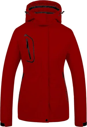 CREATMO US Women's Mountain Waterproof Ski Jacket Windproof Snowboarding Jacket Warm Winter Coat Raincoat