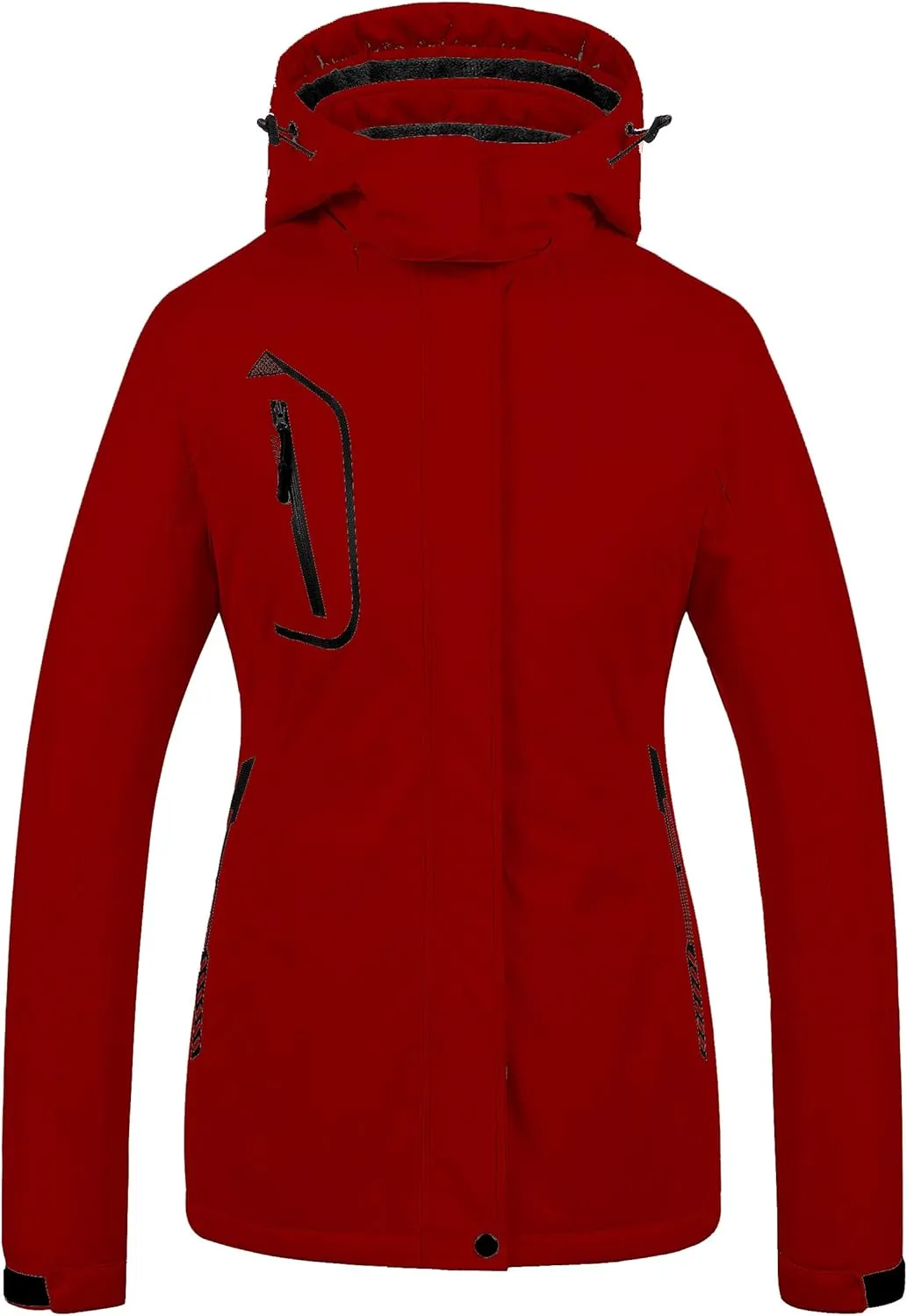 CREATMO US Women's Mountain Waterproof Ski Jacket Windproof Snowboarding Jacket Warm Winter Coat Raincoat