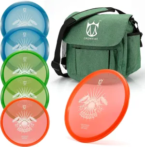 CROWN ME PDGA Aprroved Disc Golf Pro Set with Bag and 6 Discs