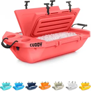 CUDDY Floating Cooler and Dry Storage Vessel for Land & Water  40QT Great for River, Beach, Kayak, Pool, & Lake - Multiple Color Options