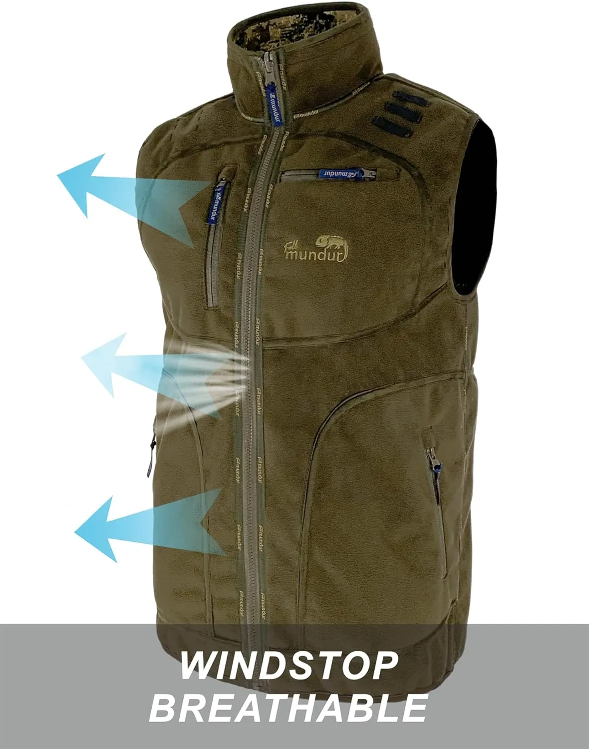 Digital Green Camo and Blaze Camo Orange Hunting Vest Jacket Reversible for Man Windstop Waterproof