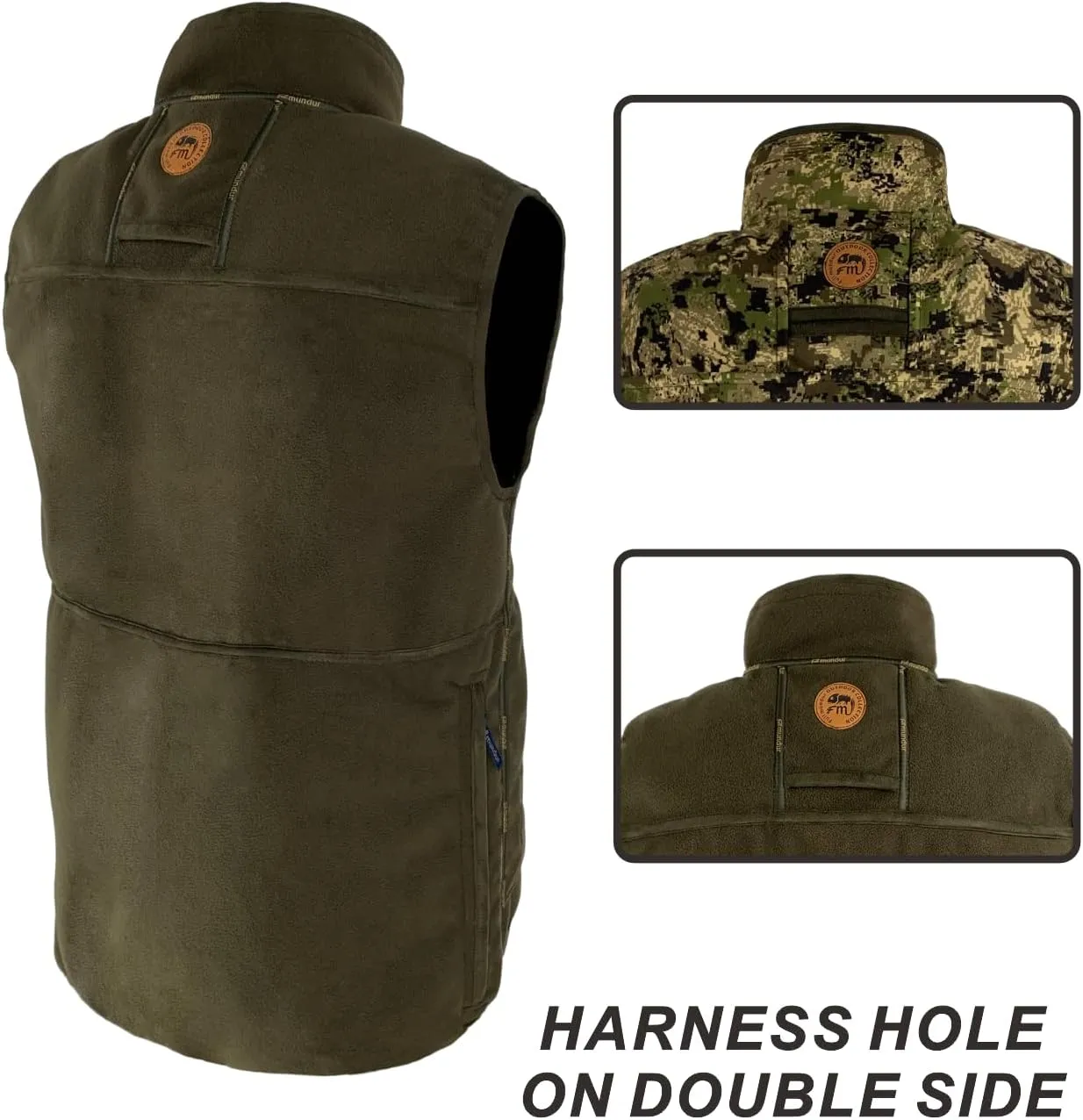 Digital Green Camo and Blaze Camo Orange Hunting Vest Jacket Reversible for Man Windstop Waterproof