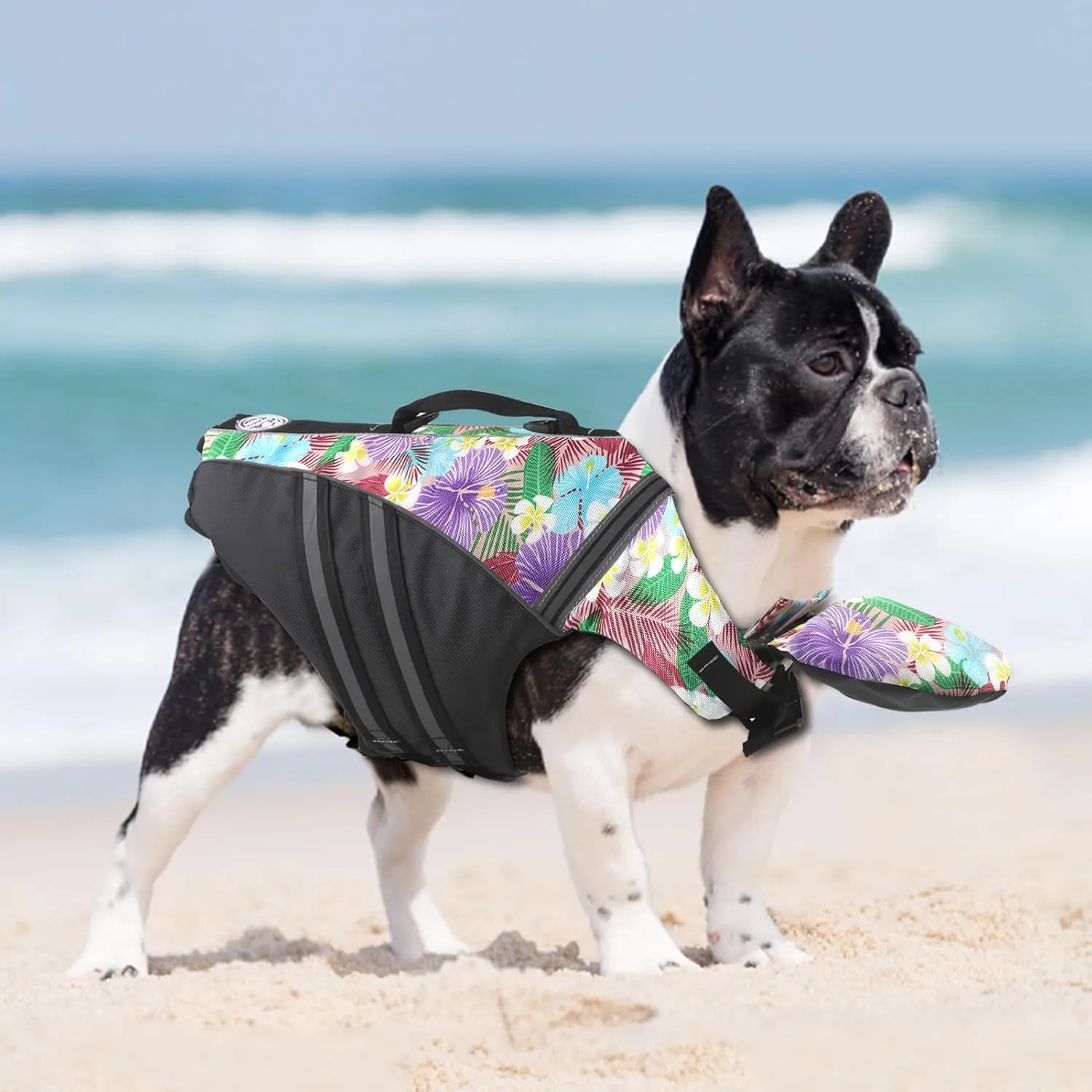 Dog Life Jacket, Reflective Dog Life Vest with Removable Neck Float High Buoyancy for Swimming and Boating, Ripstop Pet Safety Swimsuit Rescue Handle for Small Medium Large Dogs