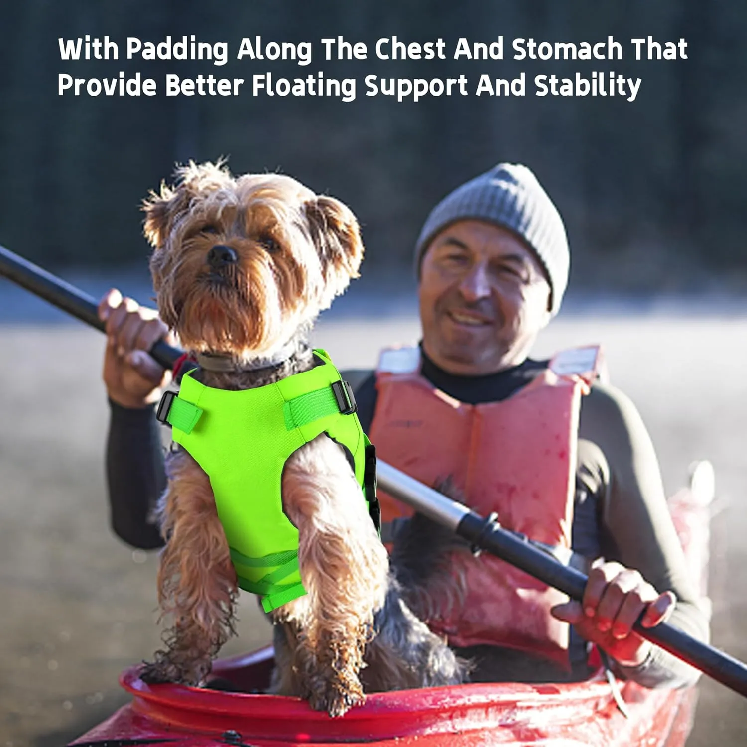 Dogcheer Dog Life Jacket with Double Rescue Handle, Reflective Dog Harness Life Vest for Swimming Boating, Adjustable Puppy Swim Jacket Pet DFD Floating Vest for Small Medium Large Dogs - Green M