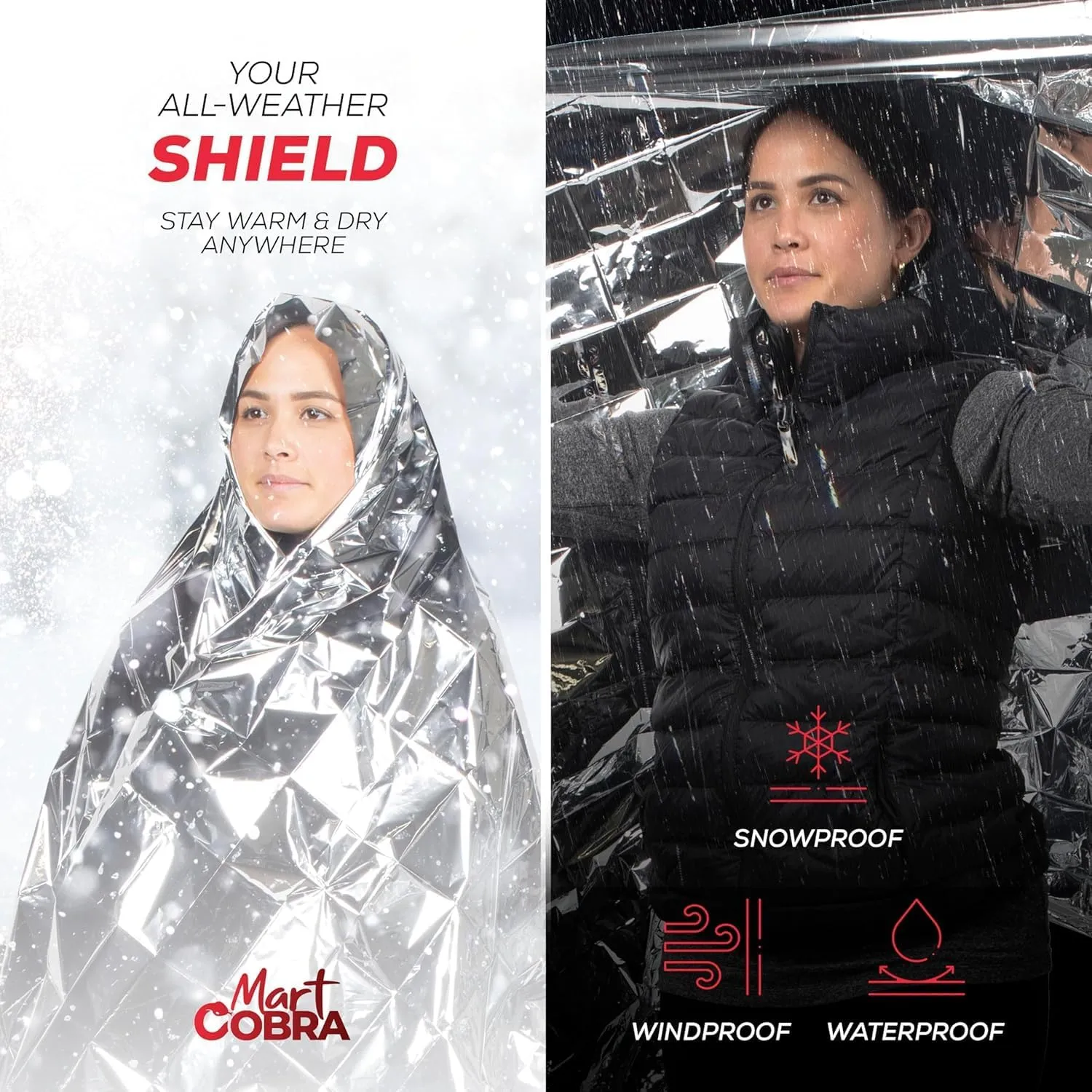 Emergency Blankets for Survival Gear and Equipment x6, Space Blanket, Mylar Blankets, Thermal Blanket, Survival Blanket, Survival Kits Emergency Kit, Emergency Supplies, Foil Blanket Camping Shelter
