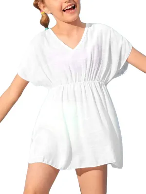 Fommykin Girls Swimwear Cover Ups Kids Beach Bathing Suit Coverups Cute Sweet Bikini Swimsuit Tunic Dress