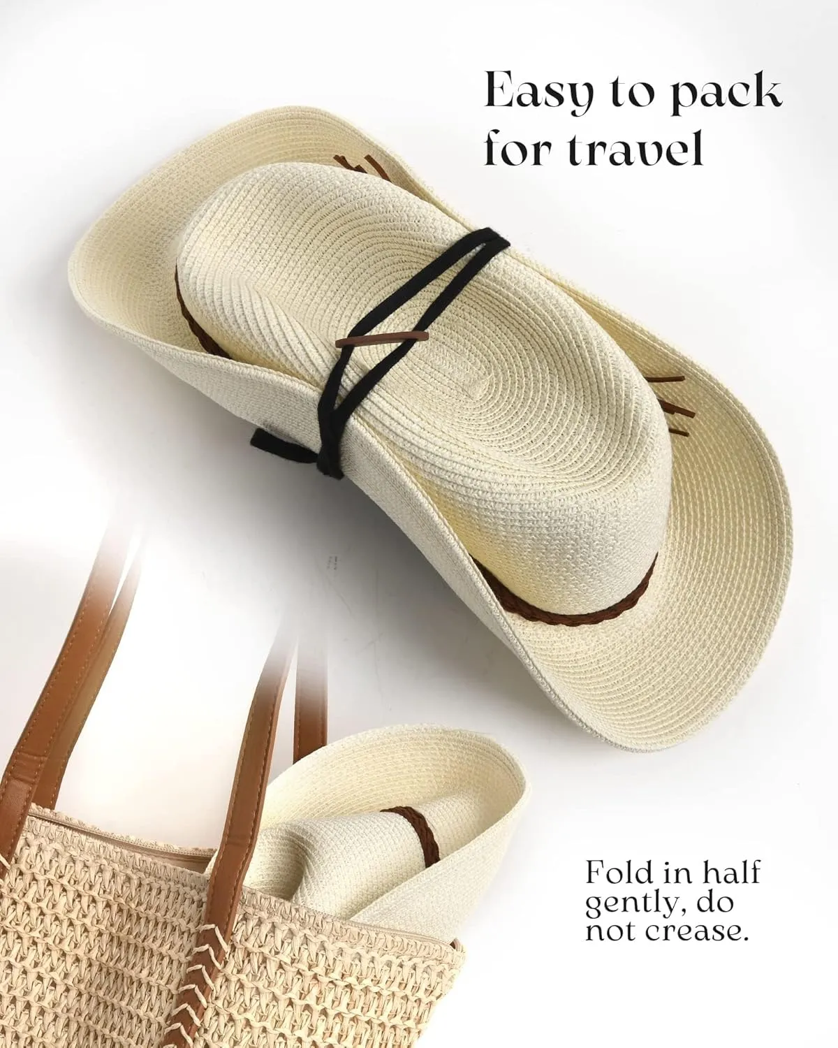 FURTALK Sun Hats for Women Summer Wide Brim UV UPF 80  Panama Fedora Foldable Packable Straw Beach Hat