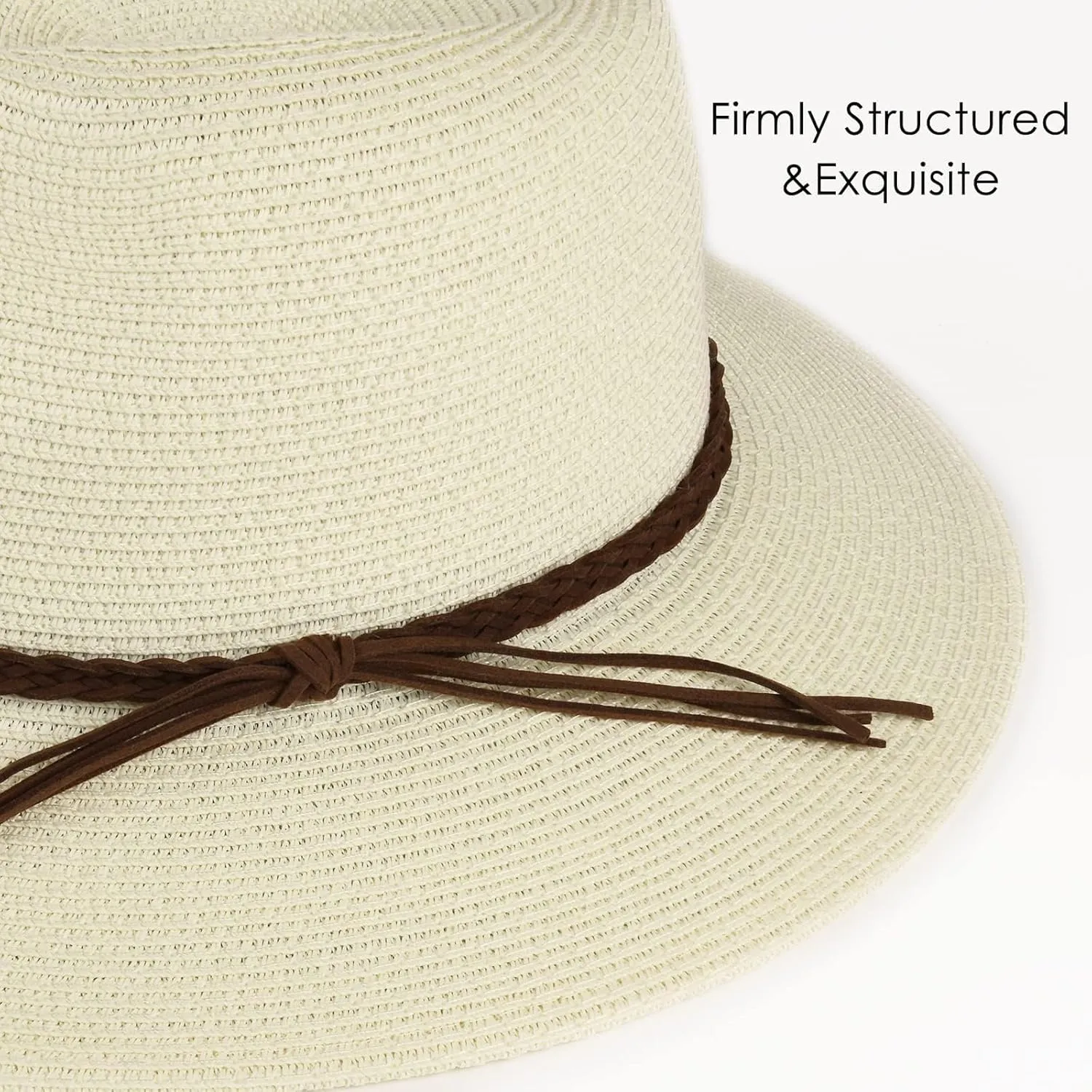 FURTALK Sun Hats for Women Summer Wide Brim UV UPF 80  Panama Fedora Foldable Packable Straw Beach Hat