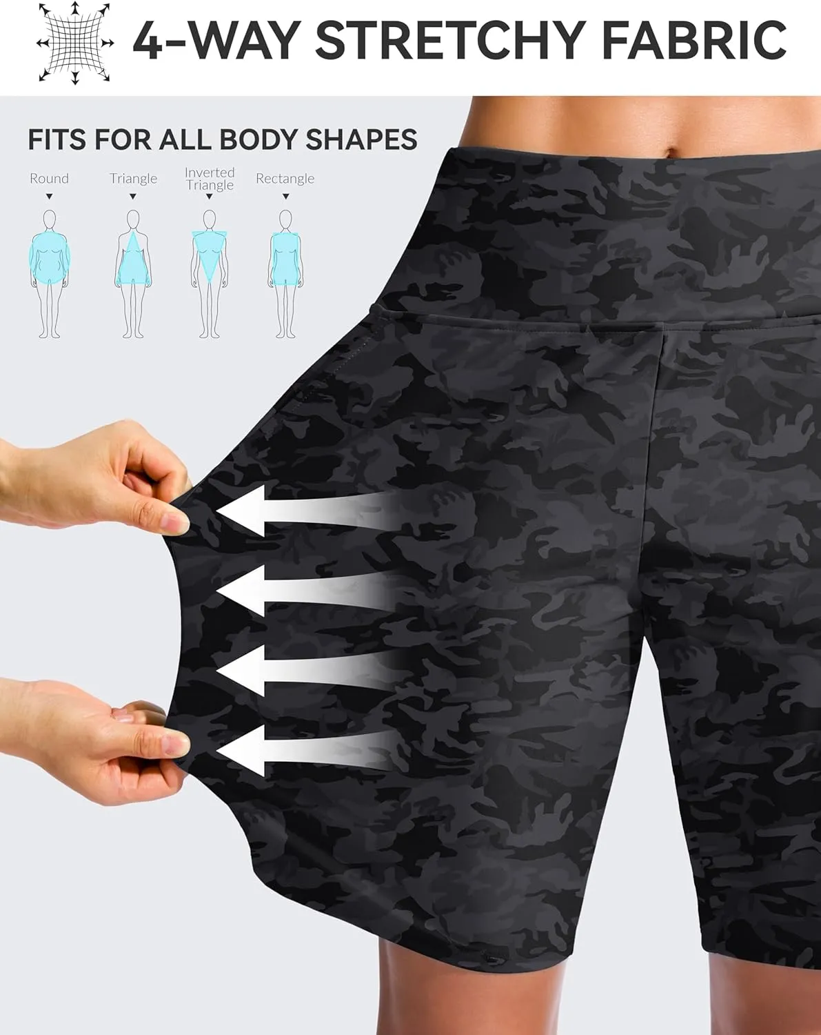 G Gradual Women's 9" Long Swim Board Shorts High Waisted Quick Dry Beach Swimming Shorts for Women with Pockets Liner