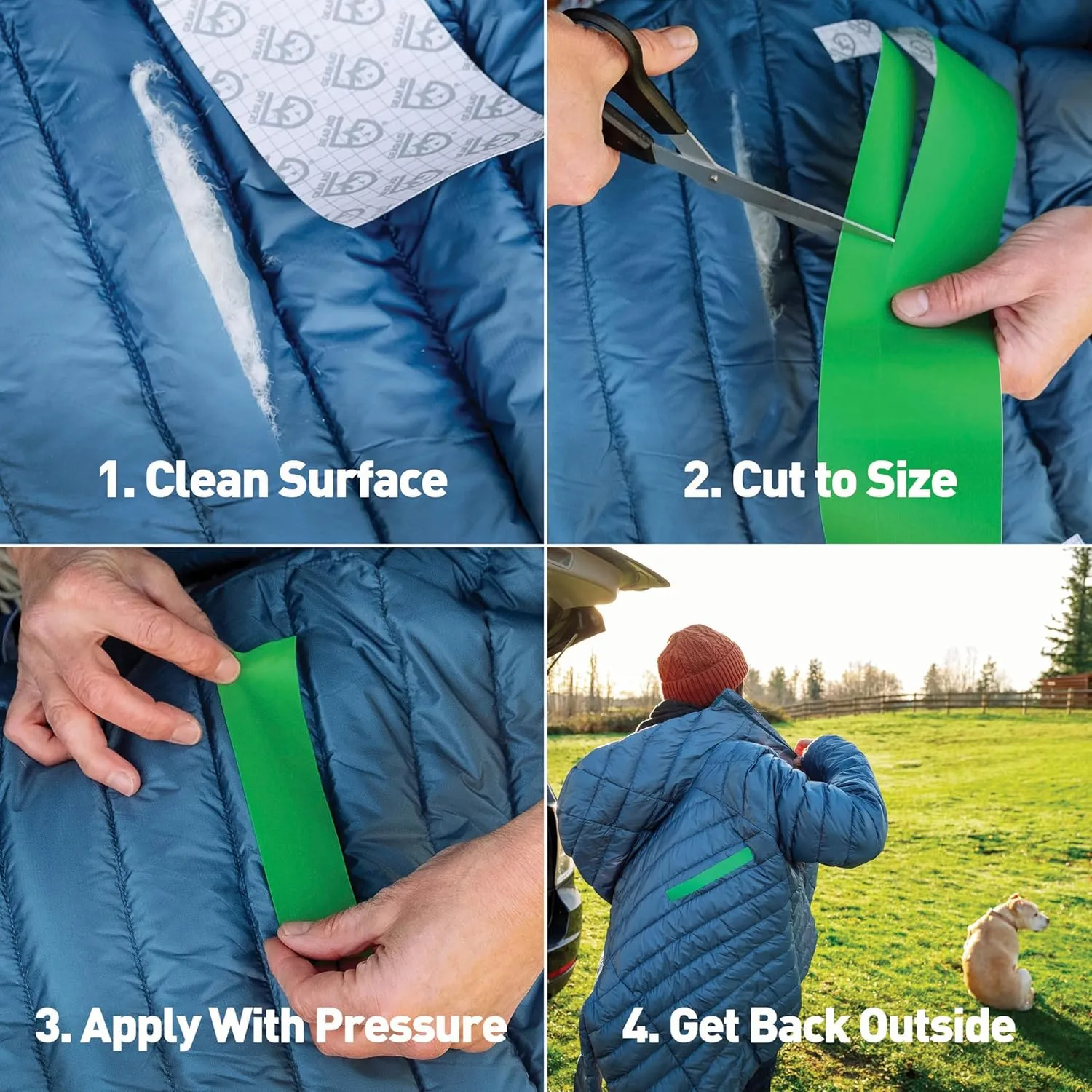 GEAR AID Tenacious Tape 3x20 Fabric and Vinyl Gear Repair Tape, Quickly Fix Holes and Rips in Puffy Jackets, Rain and Snow Gear, Tents, Sleeping Bag and More, Clear, 1 Pack