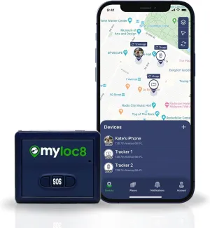 GPS Tracker by Myloc8  Universal GPS Tracker for Vehicles, Kids, and Luggage, GPS Car Tracking Device, 4G LTE, Real-Time Updates for Trucks, Trailers, Bikes, Hidden with Magnet, Subscription Required