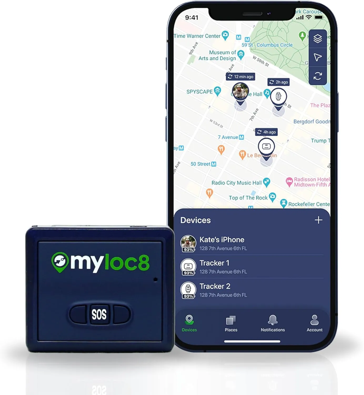 GPS Tracker by Myloc8  Universal GPS Tracker for Vehicles, Kids, and Luggage, GPS Car Tracking Device, 4G LTE, Real-Time Updates for Trucks, Trailers, Bikes, Hidden with Magnet, Subscription Required